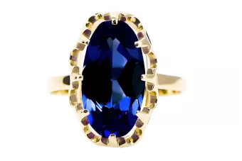  Safír 14k žlté zlato Vintage style vrc253y